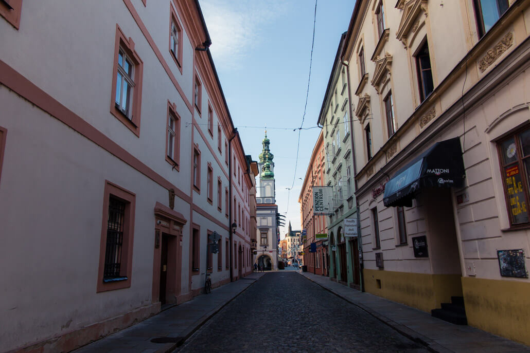 Streets of Ceske Budejovice Czech Republic