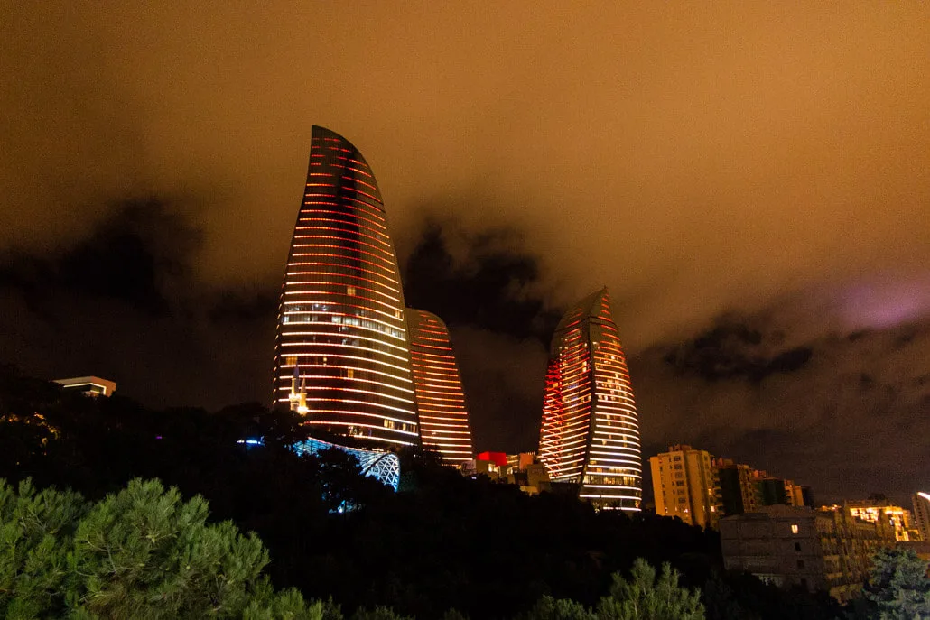 Baku Flame Towers at Night