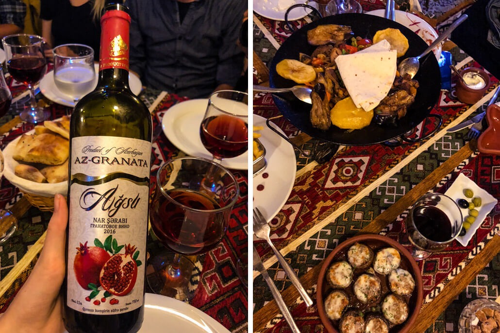 Having dinner at Dolma Restaurant Baku Azerbaijan