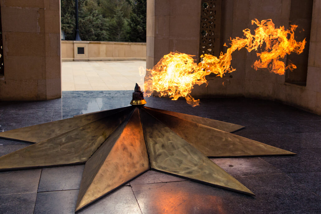 Eternal Fire Shrine at the end of Baku Martyrs Lane (Baku images)