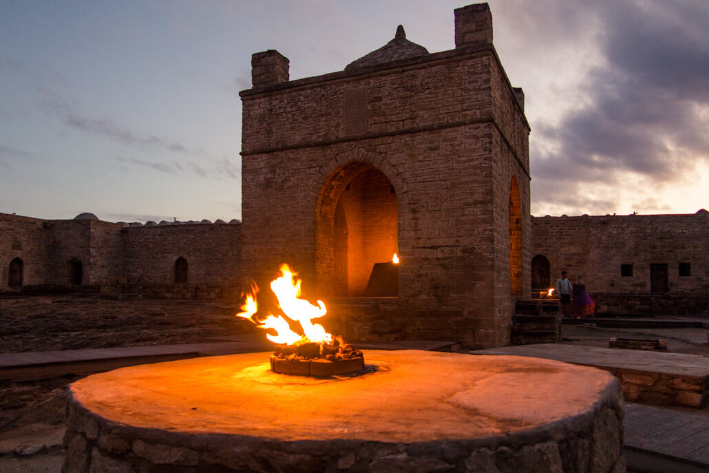 Eternal Fire in the Ateshgah Temple Azerbaijan tourism