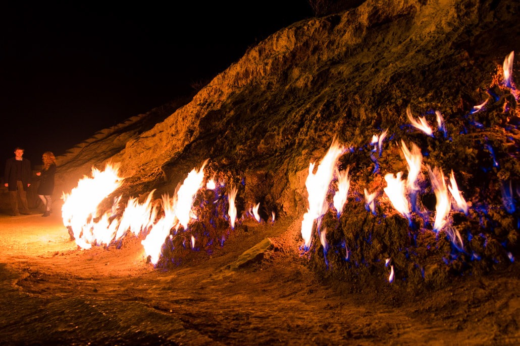 Eternal fire at Yanar Dag Azerbaijan