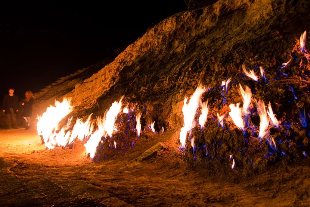 Eternal fire at Yanar Dag Azerbaijan