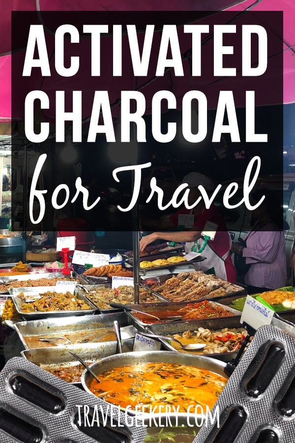 Activated charcoal for travel: While there are many activated charcoal uses such as for stomach, the teeth etc., we’ll focus on activated charcoal use for traveler’s diarrhea. The article explains what is activated charcoal, why activated charcoal capsules are best for travelling and where to buy activated charcoal. #activatedcharcoal #travel #diarrhea #travelersdiarrhea #bloating #foodpoisoning