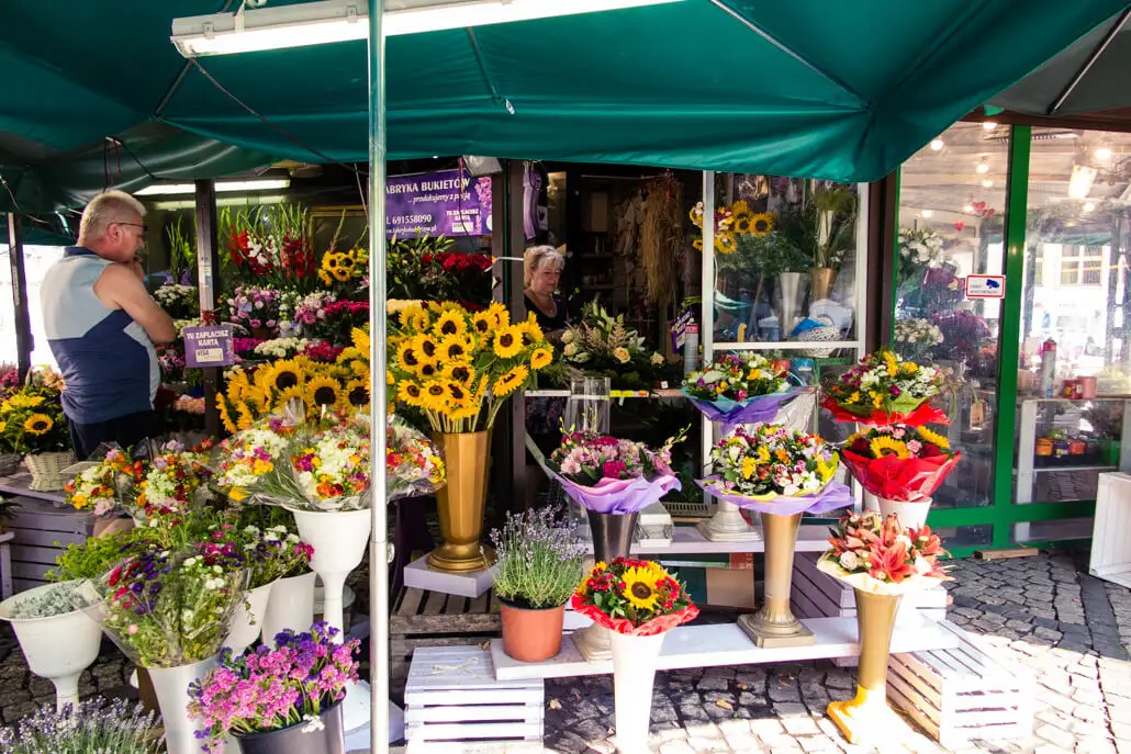 Flower stall at Salt Square Wroclaw