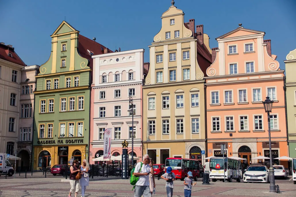 Colorful houses on Salt Square Wroclaw
