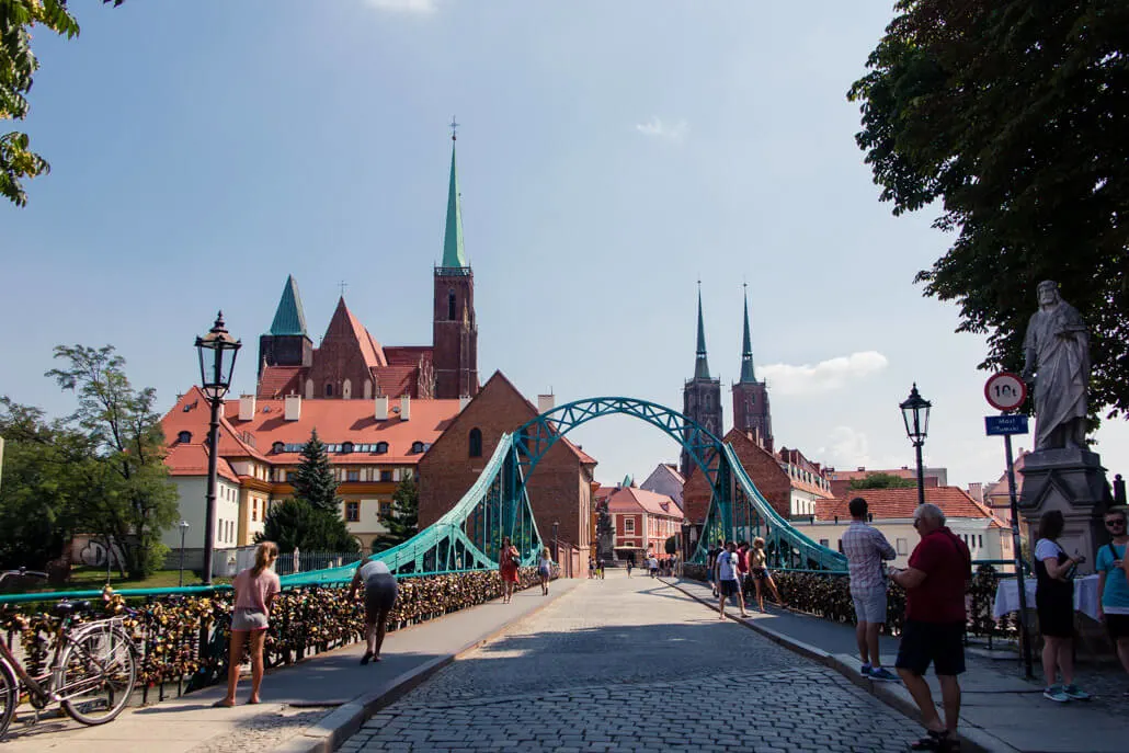 Tumski Bridge leading to Tumski Island Wroclaw