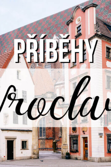 Staré město Wroclaw Polsko s textem Příběhy Wroclawi