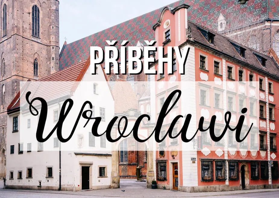 Staré město Wroclaw Polsko s textem Příběhy Wroclawi