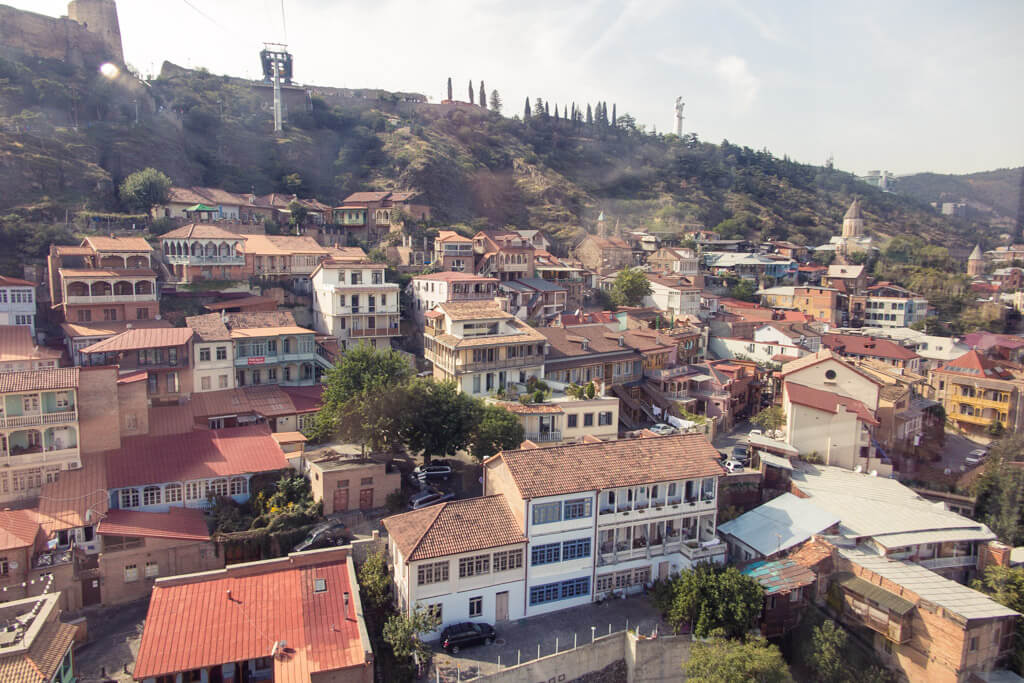 Sunny Tbilisi from a cable car