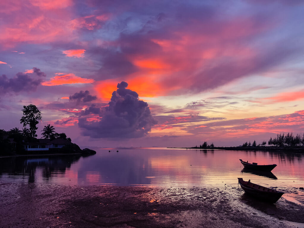 Red - purple sunset in Koh Phangan