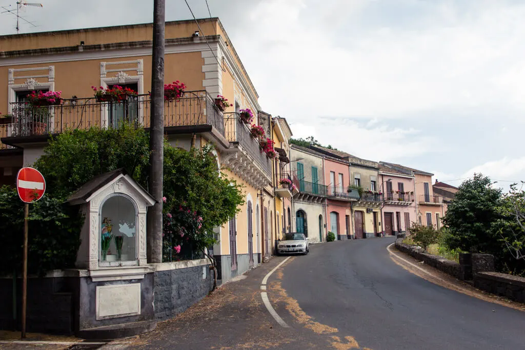 Colorful houses in Milo, Catania, Sicily