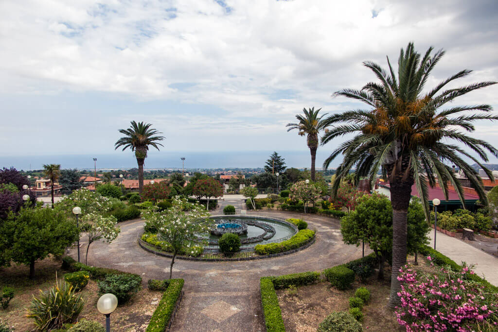 View of the sea from Zafferana city in Sicily