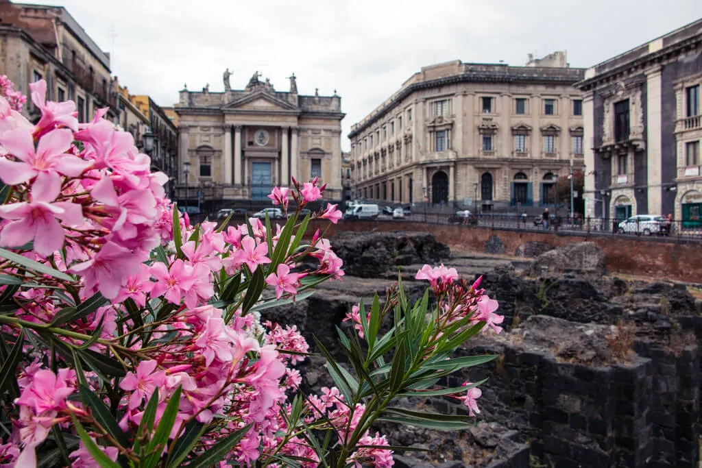 Remnants of a Roman city in Catania, Sicily