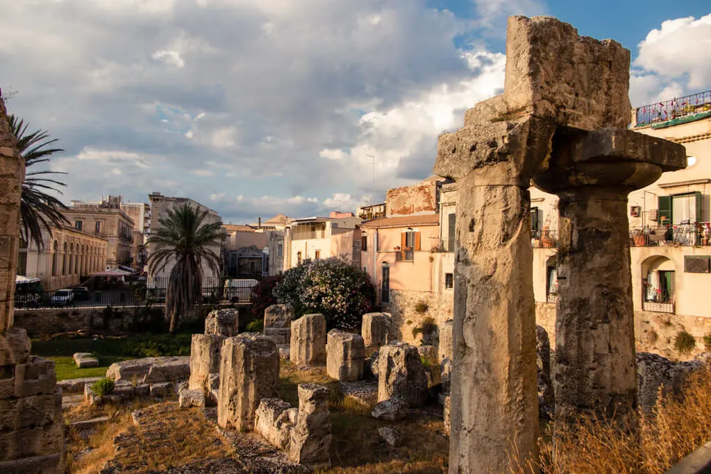 Remnants of Apollo Temple in Syracuse Sicily