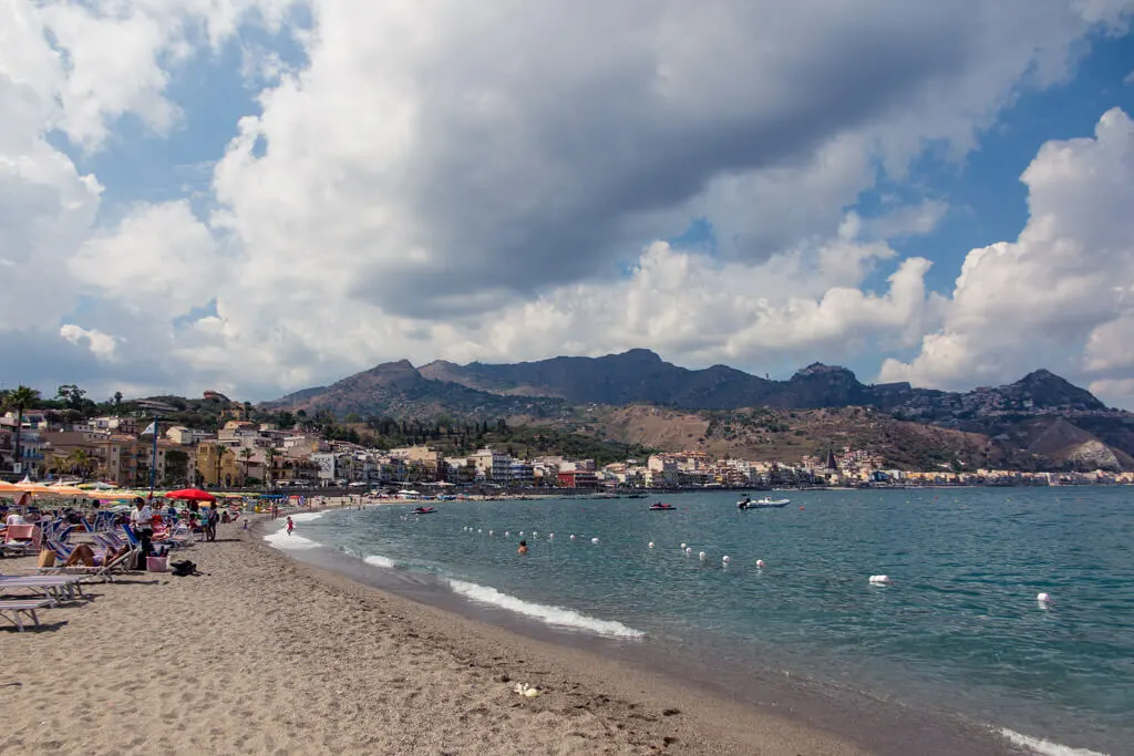 Seaside town of Giardini Naxos in Sicily