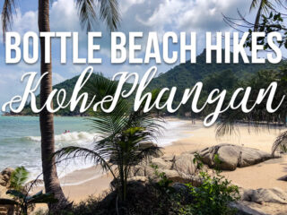 Beach view with text overlay saying 