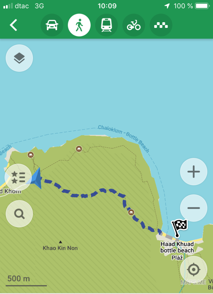 a hiking path marked on maps.me app
