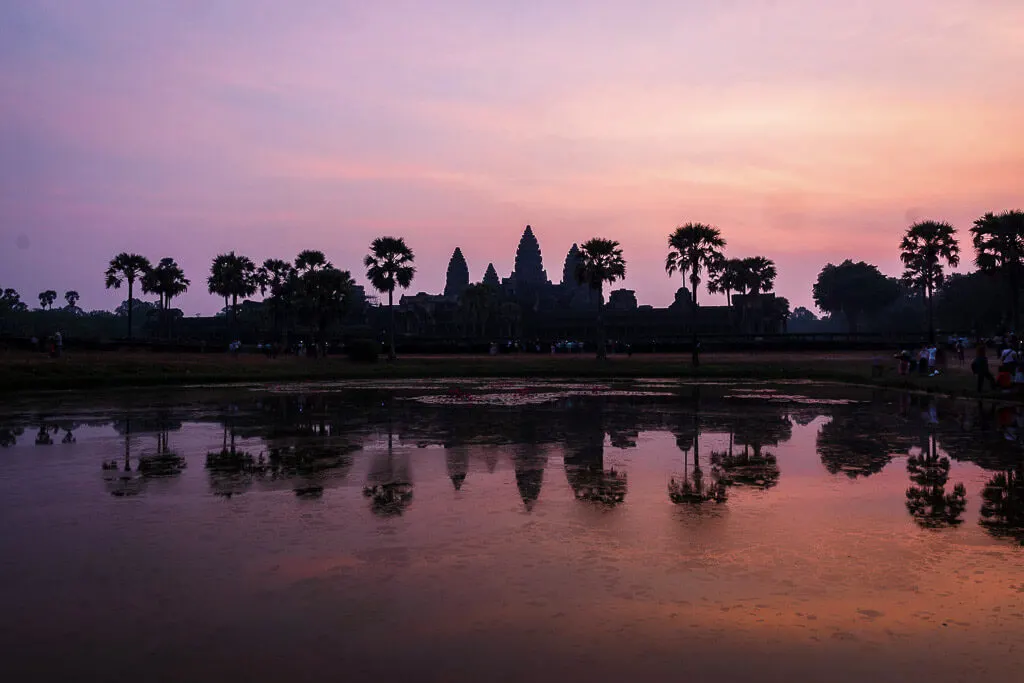 Angkor Wat Temple Complex in Cambodia upon sunrise