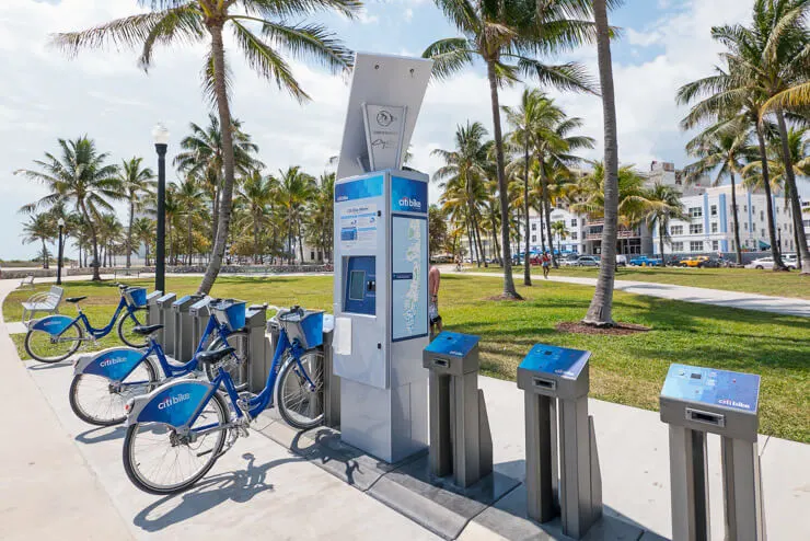 Citibikes for rent in South Beach Miami