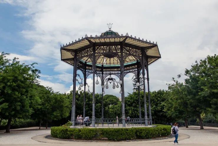 View of a gazebo in Giardino Bellini Park in Catania Sicily