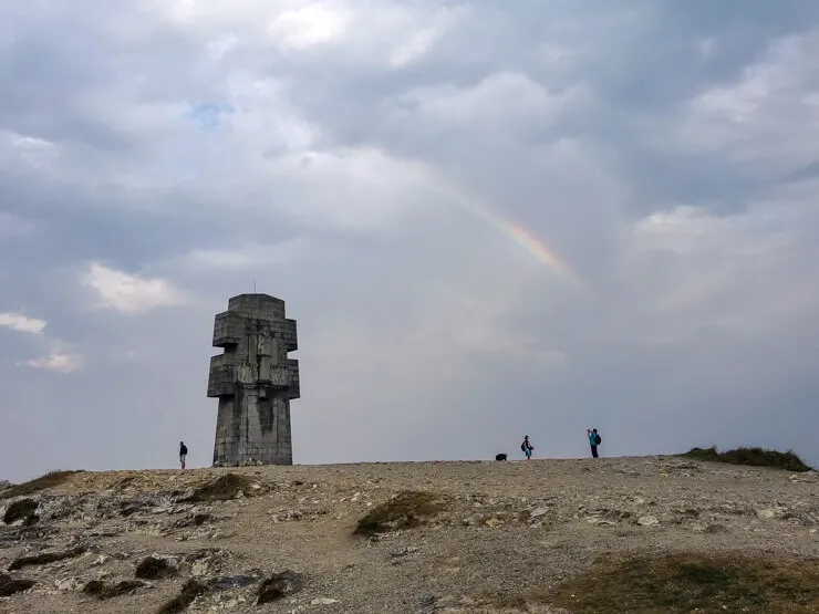 Cross of Pen-Hir and a rainbow