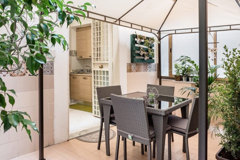 Greenery in a winter garden of a Catania apartment