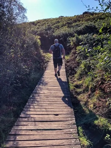 Walkway over marshes in Brittany France