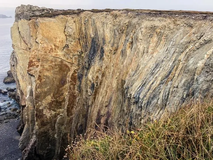 Sandstone Cliffs with unique surface in Crozon Peninsula Brittany