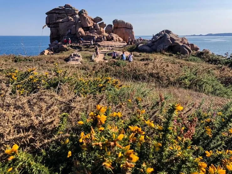 Rock formations on the Pink Granite Coast in Brittany