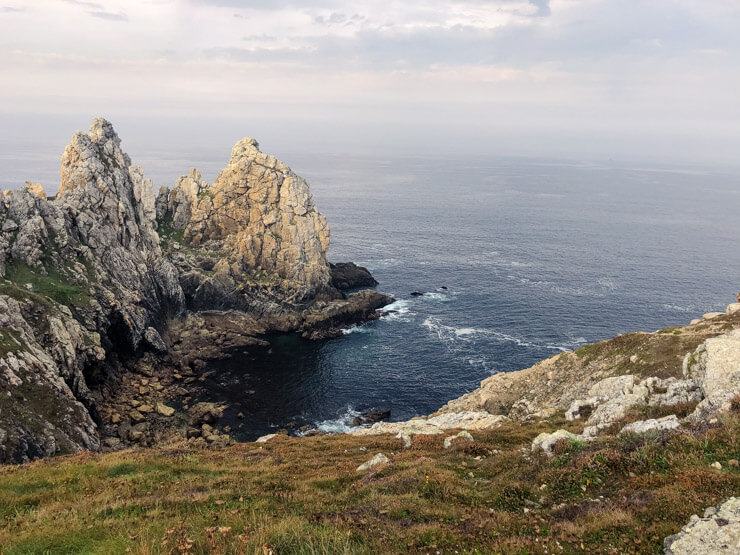 Views of cliffs along the GR34 Coastal Path in Crozon Peninsula