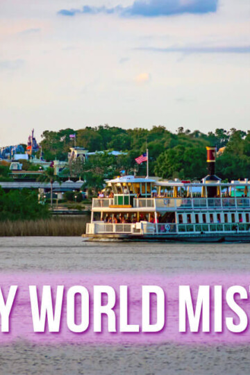 Magic Kingdom view with text overlay: Disney World Mistakes