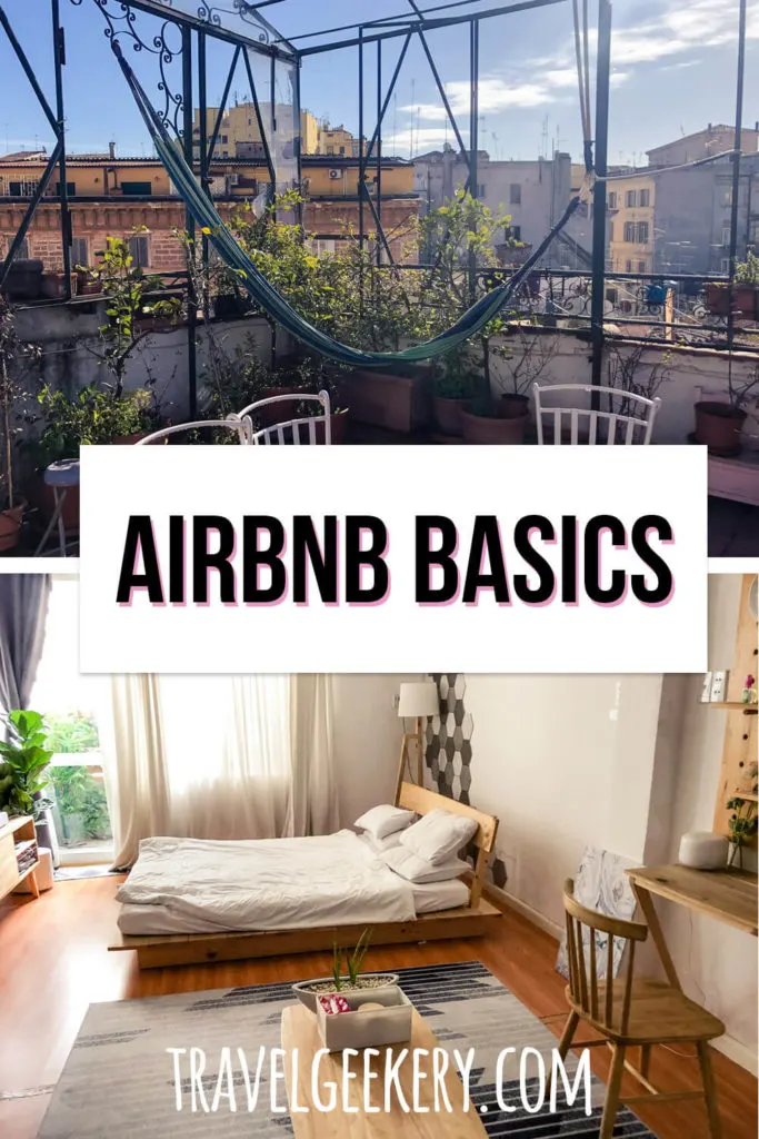 View of two apartments with text overlay: Airbnb Basics