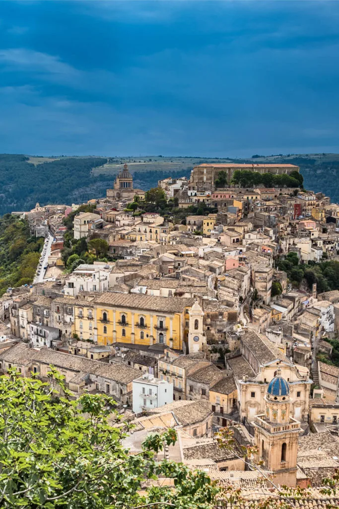 View of Ragusa Ibla town in Sicily