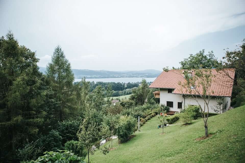 House near a lake