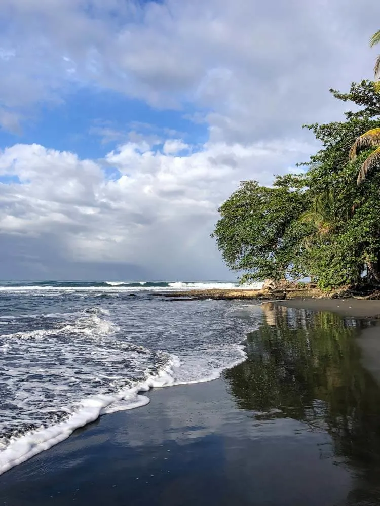 black volcanic beach in Costa Rica