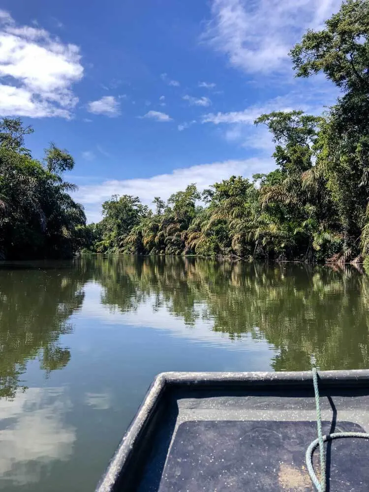 boat on a canal in Costa Rica