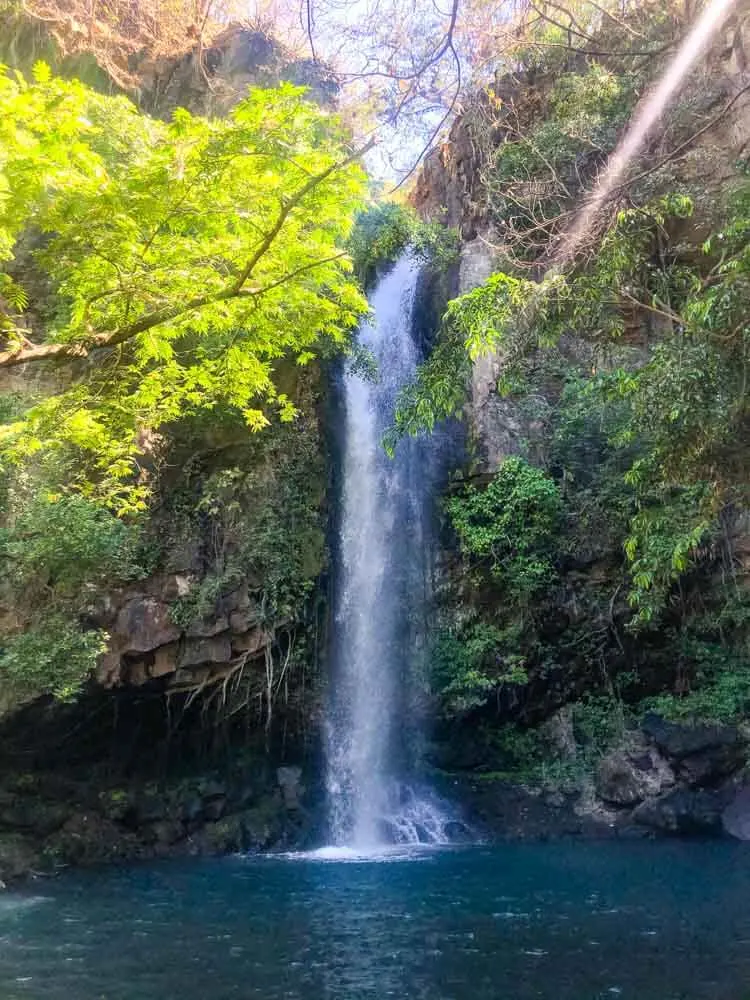 a waterfall in Costa Rica