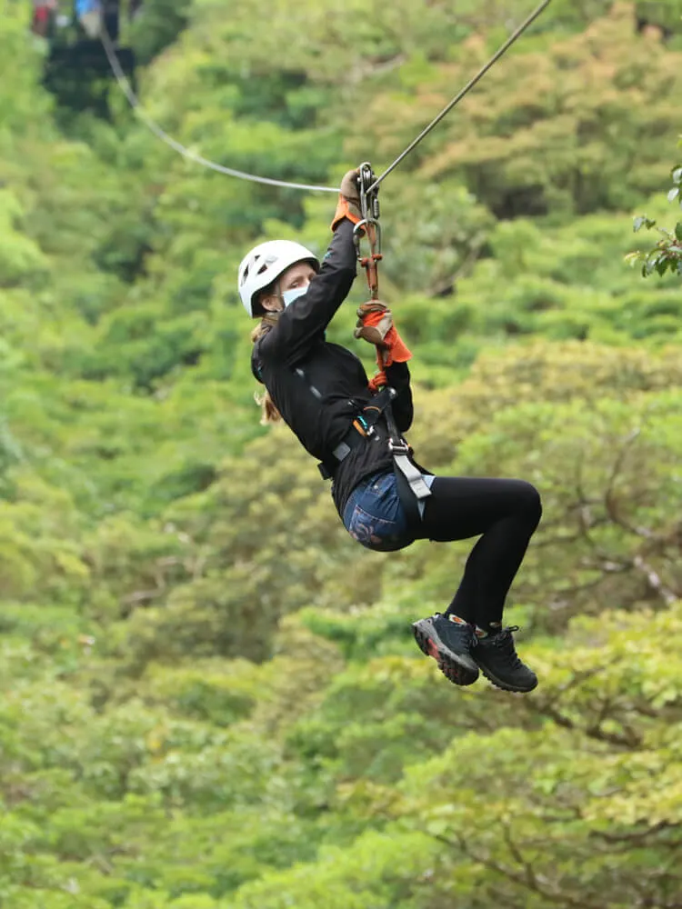 Canopy tour (zipline) in a cloud forest in Costa Rica