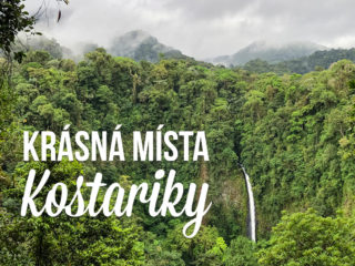 Zelený vodopád a text: Nejkrásnější místa Kostariky