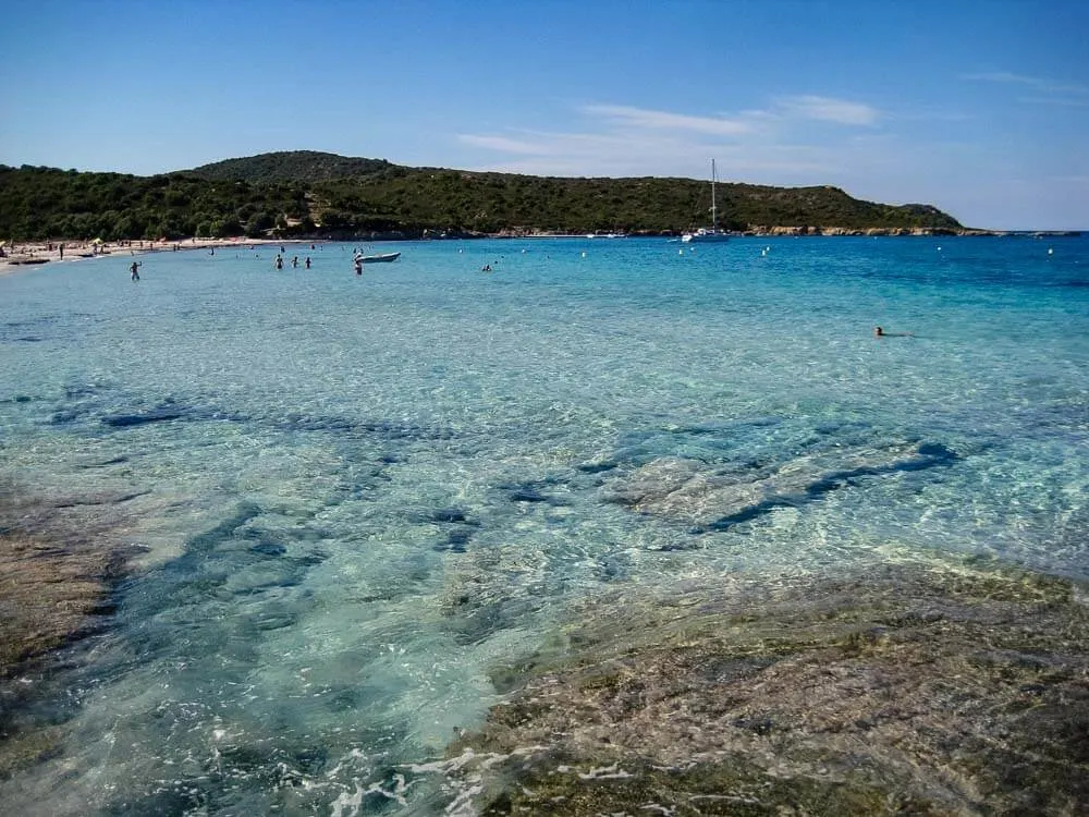View of Lotu Beach in Corsica France
