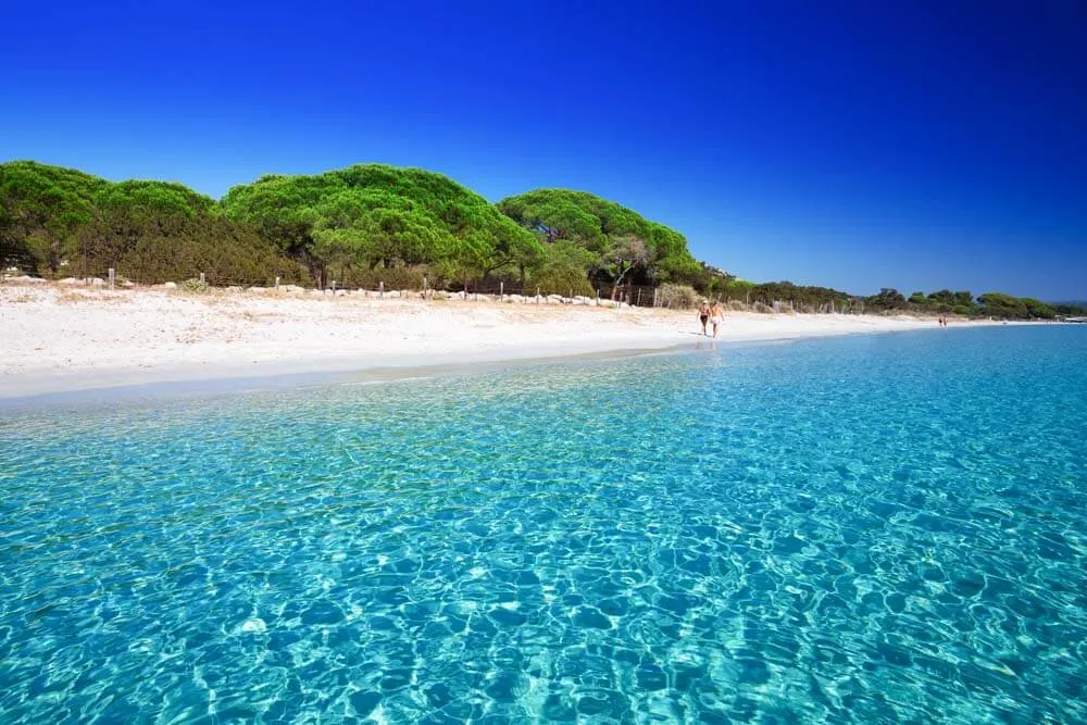 White sand beaches in Corsica: La Palombaggia