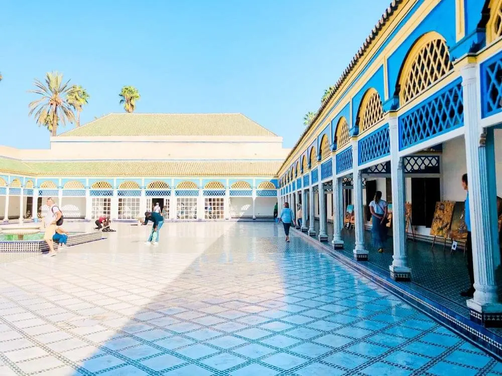 View of a courtyard of a Marrakech palace