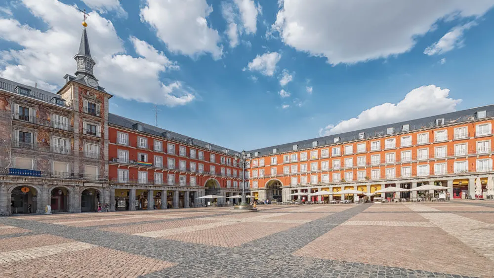 a corner of Madrid's largest square - Plaza Mayor