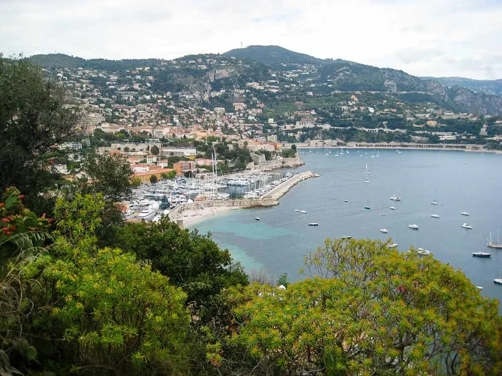 View of Villefranche Bay on the French Riviera from above