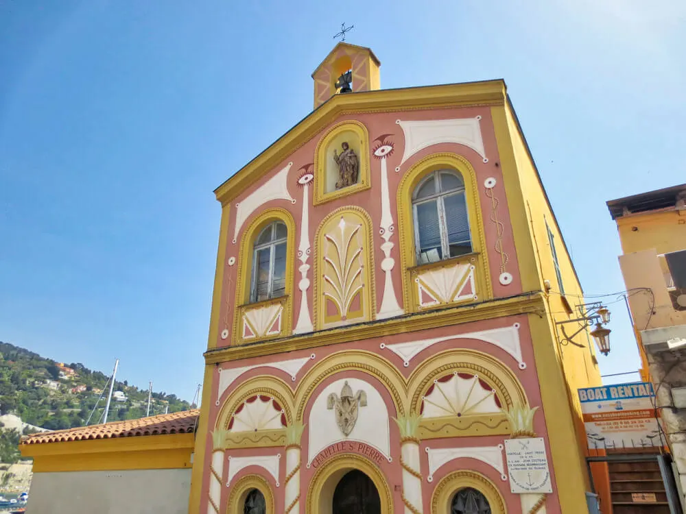 A chapel with a uniquely ornate facade - in Villefranche-sur-Mer