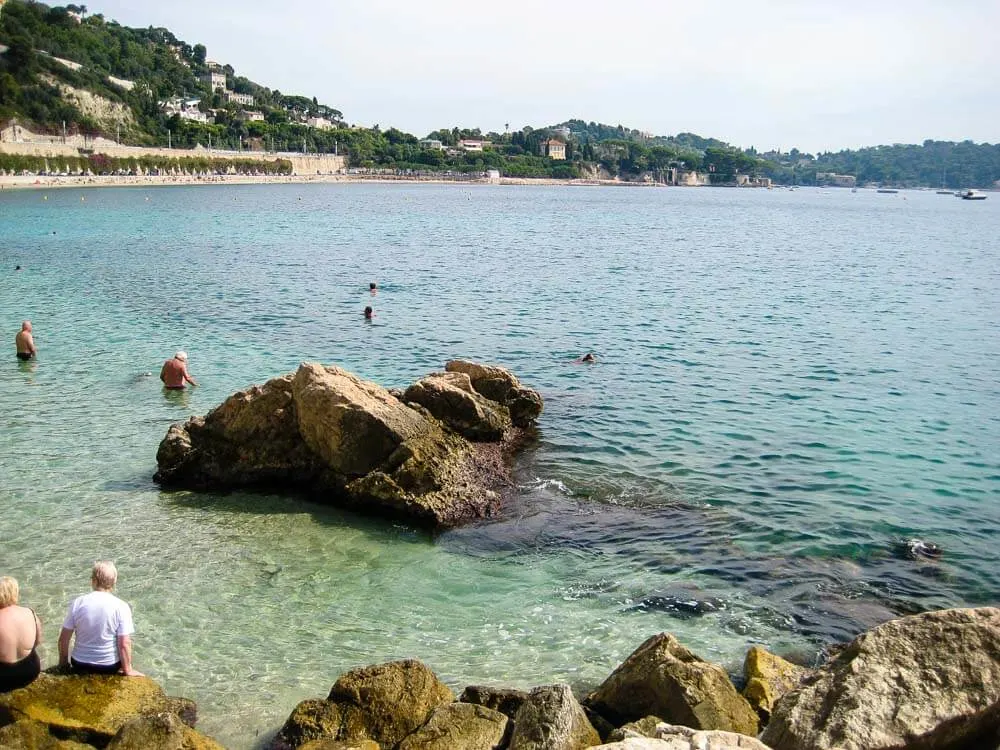 People on a beach on French Riviera