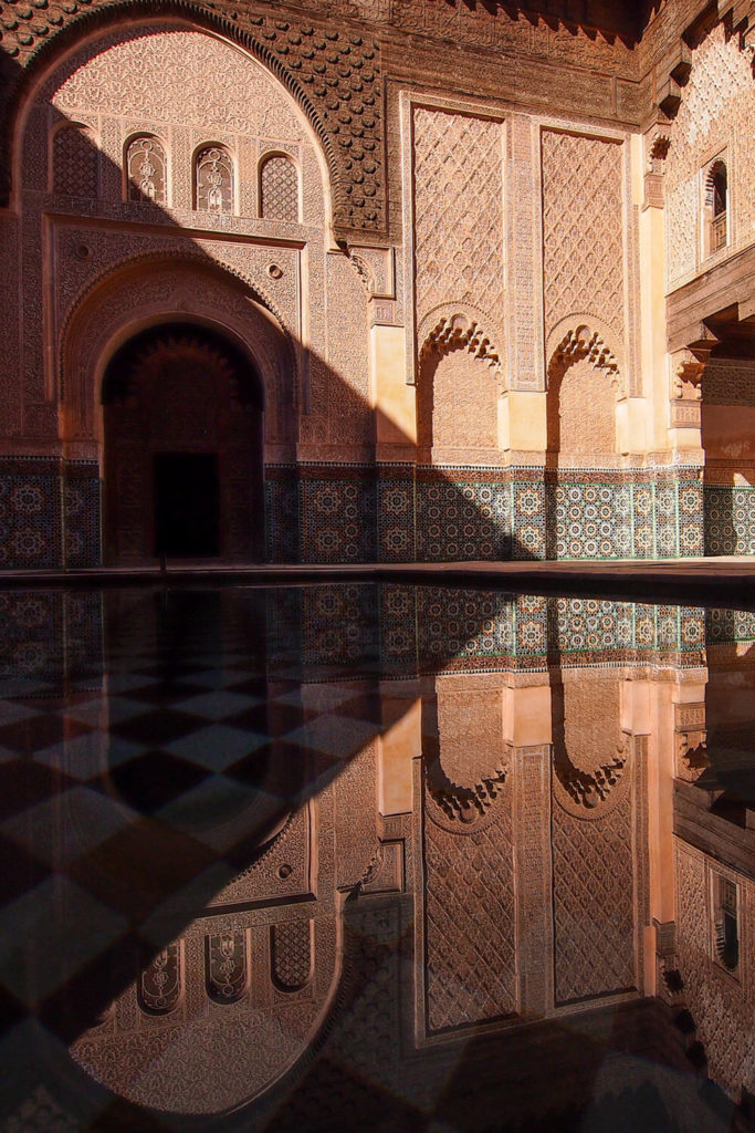 View of an ancient college in Marrakech Morocco
