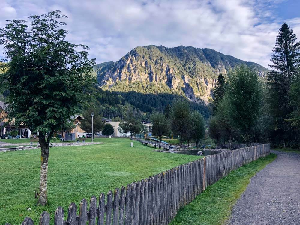 Strolling through the alpine village of Brand in Austria