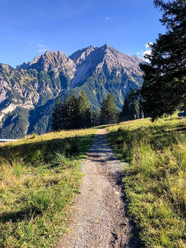 A bike trail in the Alps in Austria